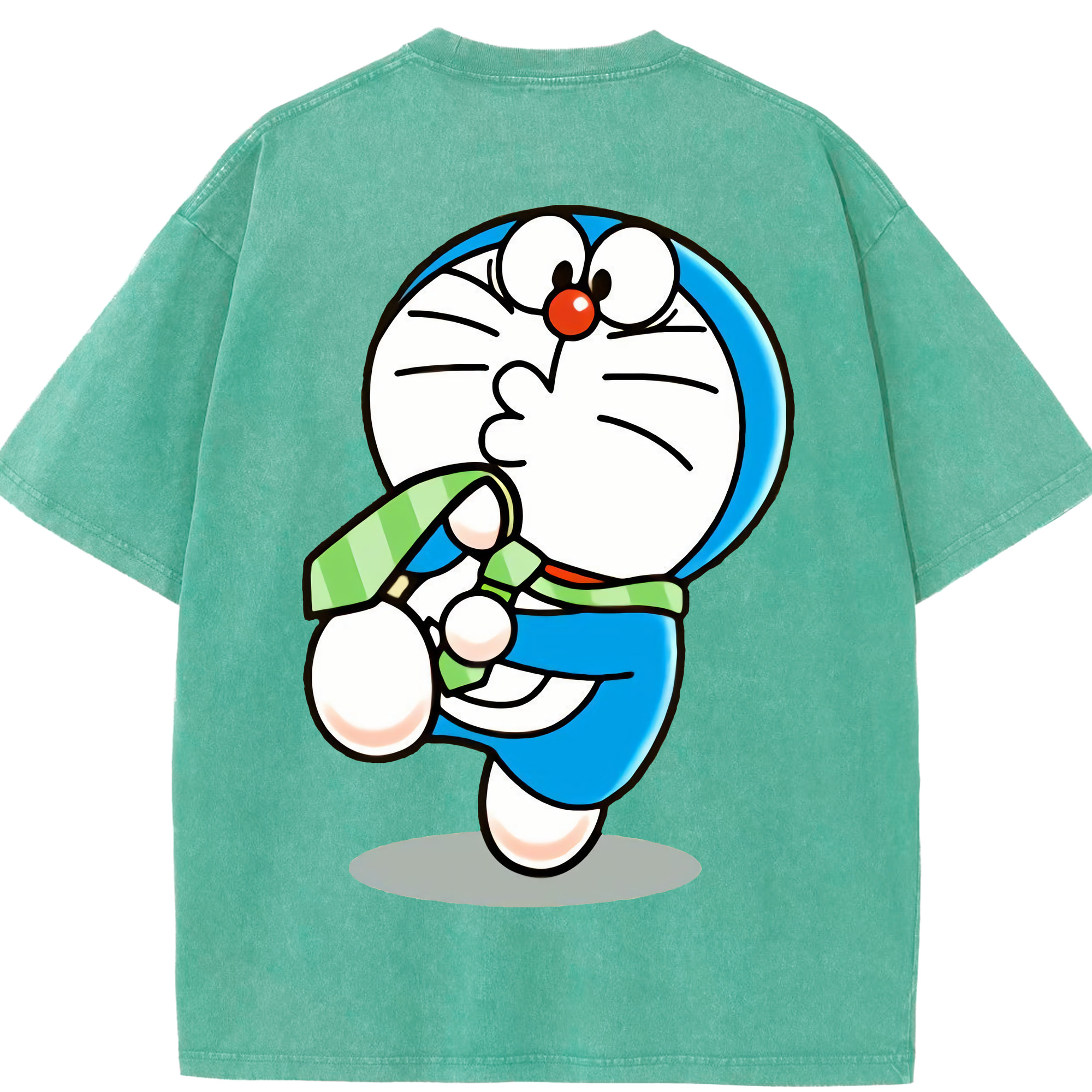 （画像用） ドラえもん Doraemon 綿100% ヴィンテージ風 半袖Tシャツ（背面プリント）
